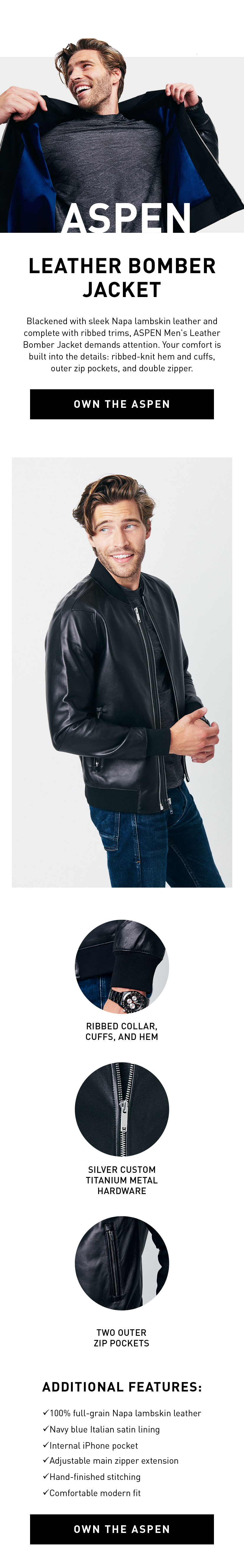 ASPEN LEATHER BOMBER JACKET