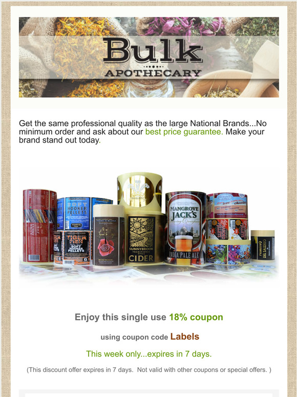 18 Off Custom Printed Labels for Your Plastic