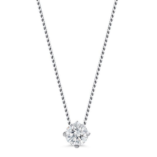 DIAMADA 0.15ct Diamond Necklace 14KT White Gold 