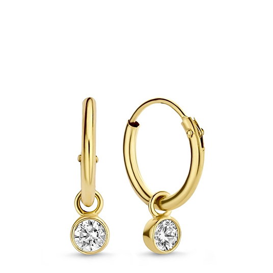 Isabel Bernard Le Marais Oriane 14 Karat Hoop Earrings With Zirco Gold 