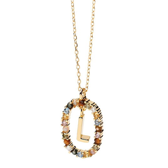 PDPAOLA Necklace Letter L Yellow Gold