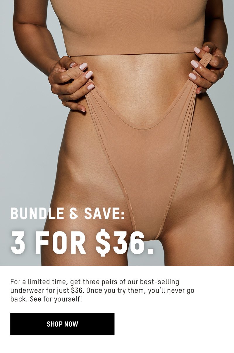 SKIMS: Bundle & Save: 3 for $36 Underwear