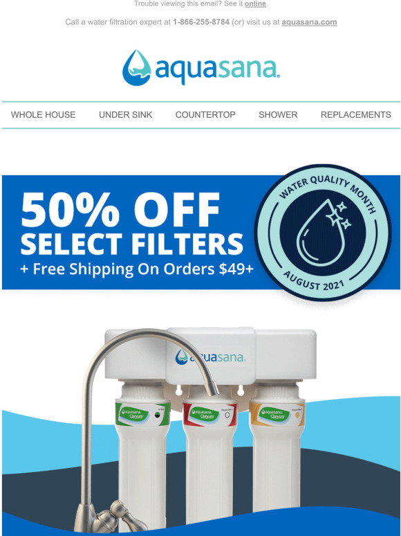 Aquasana: Discover Healthy Water Plus, 50% off &amp; Free Shipping! | Milled