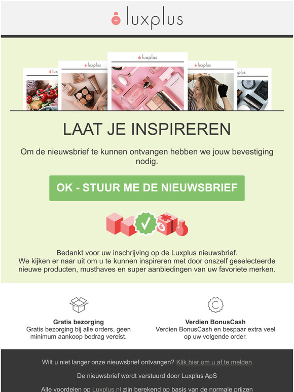 Belangrijk! Bevestig uw inschrijving