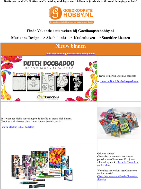 Vakantie bijna voorbij? Actie weken bij Goedkoopstehobby.nl -->