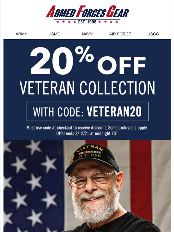 Final Day! Entire Veteran Collection - 20% Off