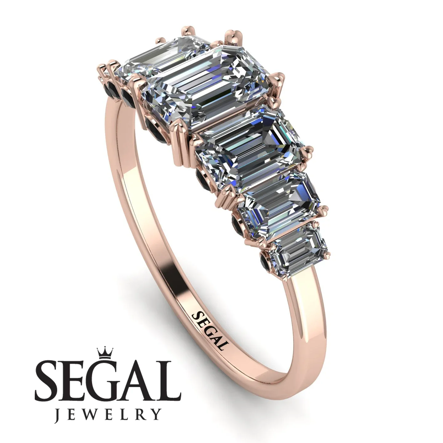 Image of Emerald Cut Diamond Ring With Hidden Diamonds - Brynlee No. 32