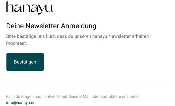 Bitte besttige Deine E-Mail Adresse