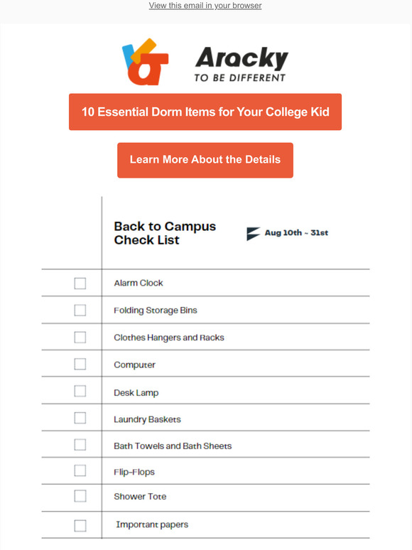 A Package List for The Fresh Man to College
