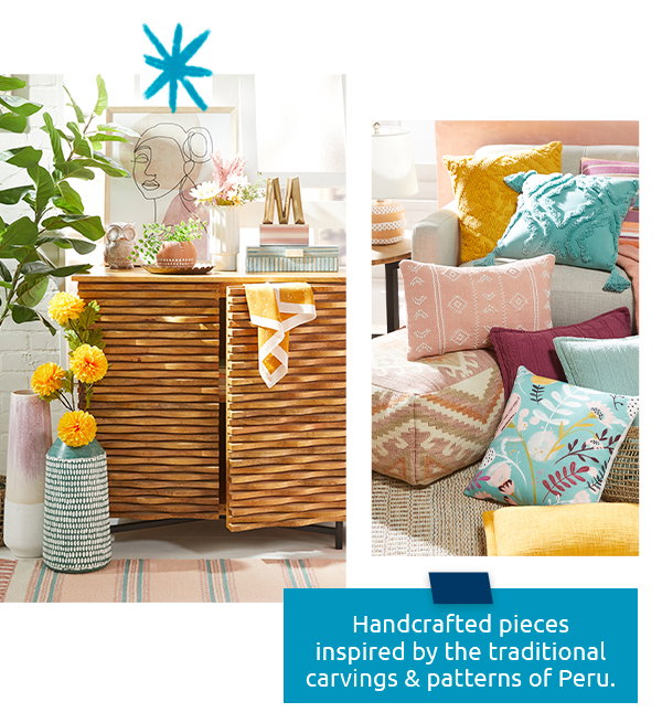 Handcrafted pieces inspired by the traditional carvings & patterns of Peru.