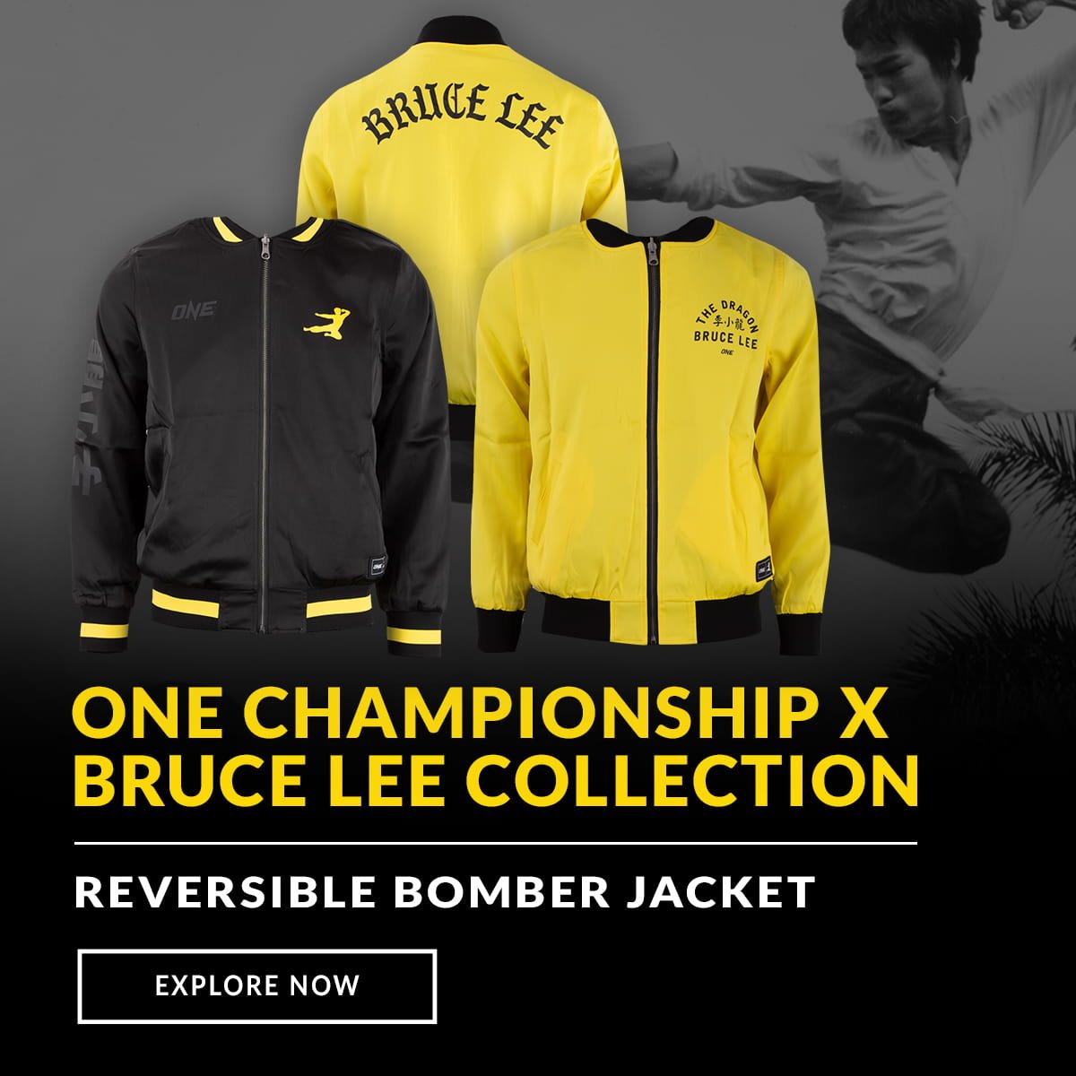 One Championship Bruce Lee Reversible Bomber Jacket 2XL