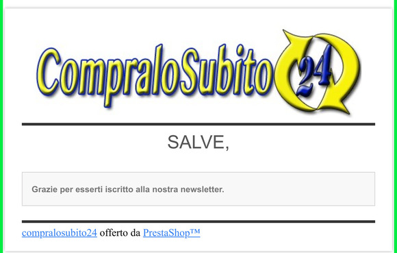 [compralosubito24] Conferma newsletter