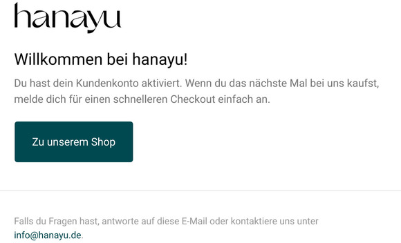 Besttigung des Kundenkontos