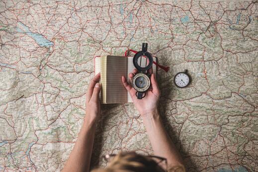 planning-a-hike-with-map-and-compass