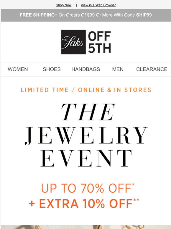 Saks OFF 5TH Last call for savings up to 75 sitewide Milled