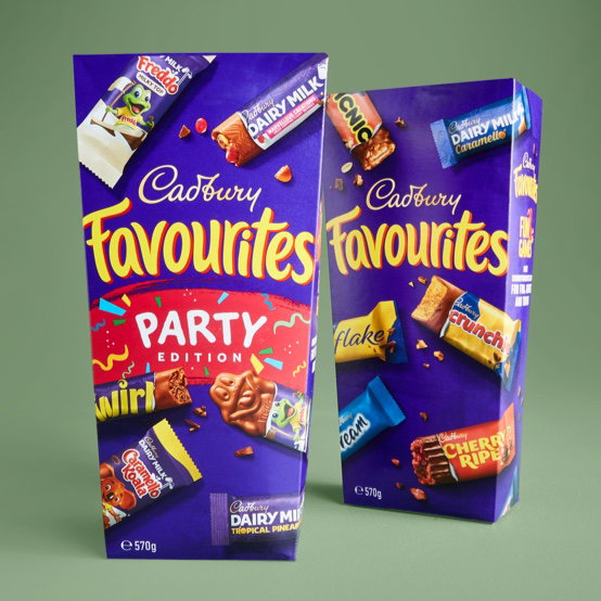 Cadbury Favourites 570g or
Cadbury Party Favourites 570g $10ea.