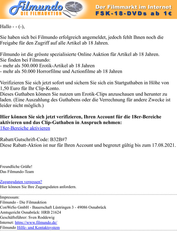 Gutschein Aktion - Jetzt Zugriff auf ber 500.000 Artikel ab 18 Jahren sichern.