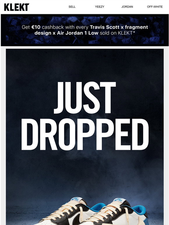 klekt.in: GET 'EM: Travis Scott x fragment x AJ 1 Low | Milled