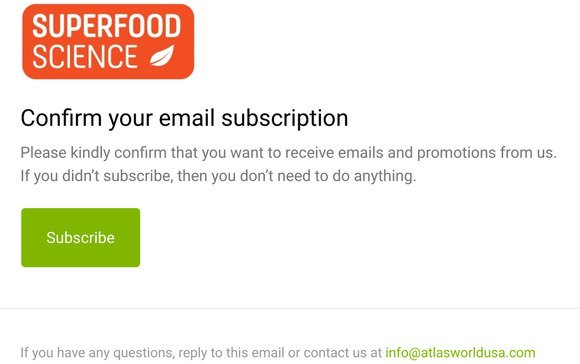 Confirm your subscription to Superfood Science