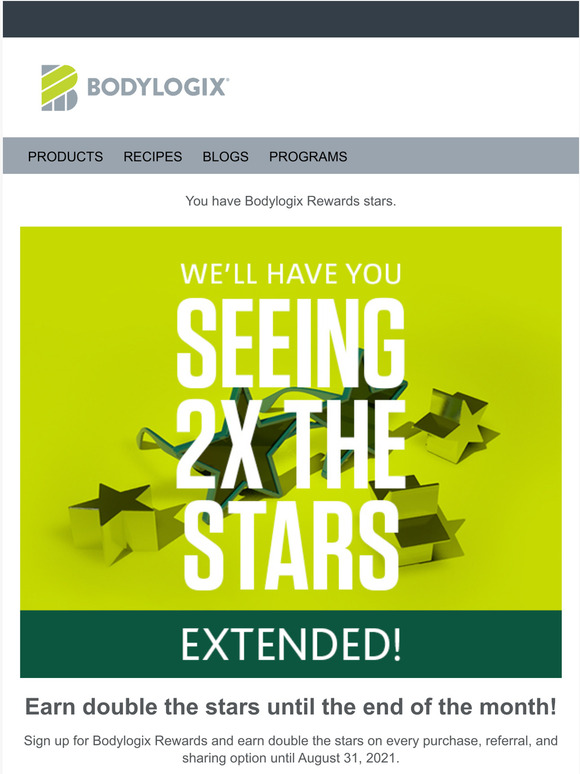 EXTENDED! Double the rewards on every purchase!