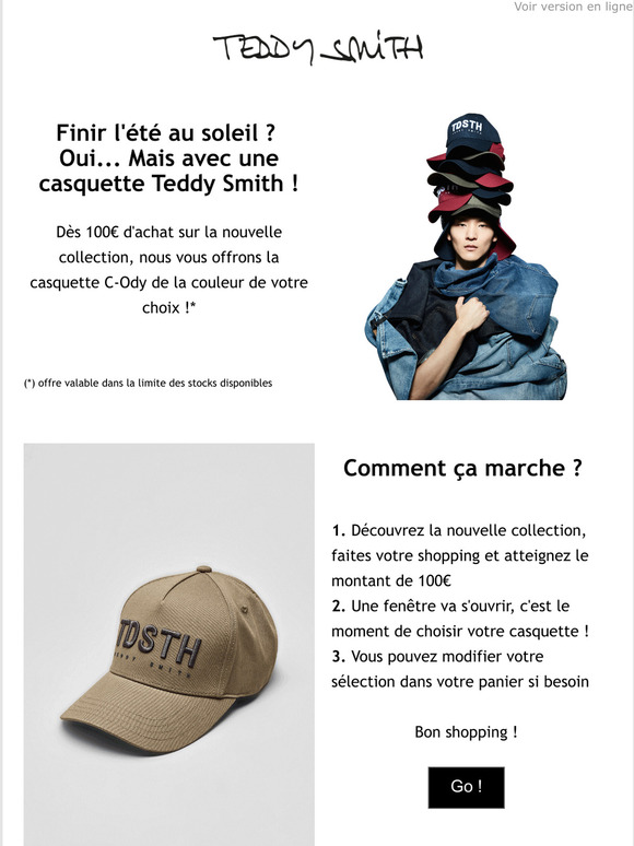  Une casquette offerte pour finir l't avec style !