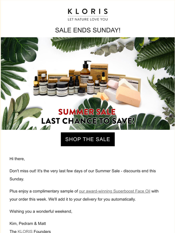 Summer Sale Ends Sunday!