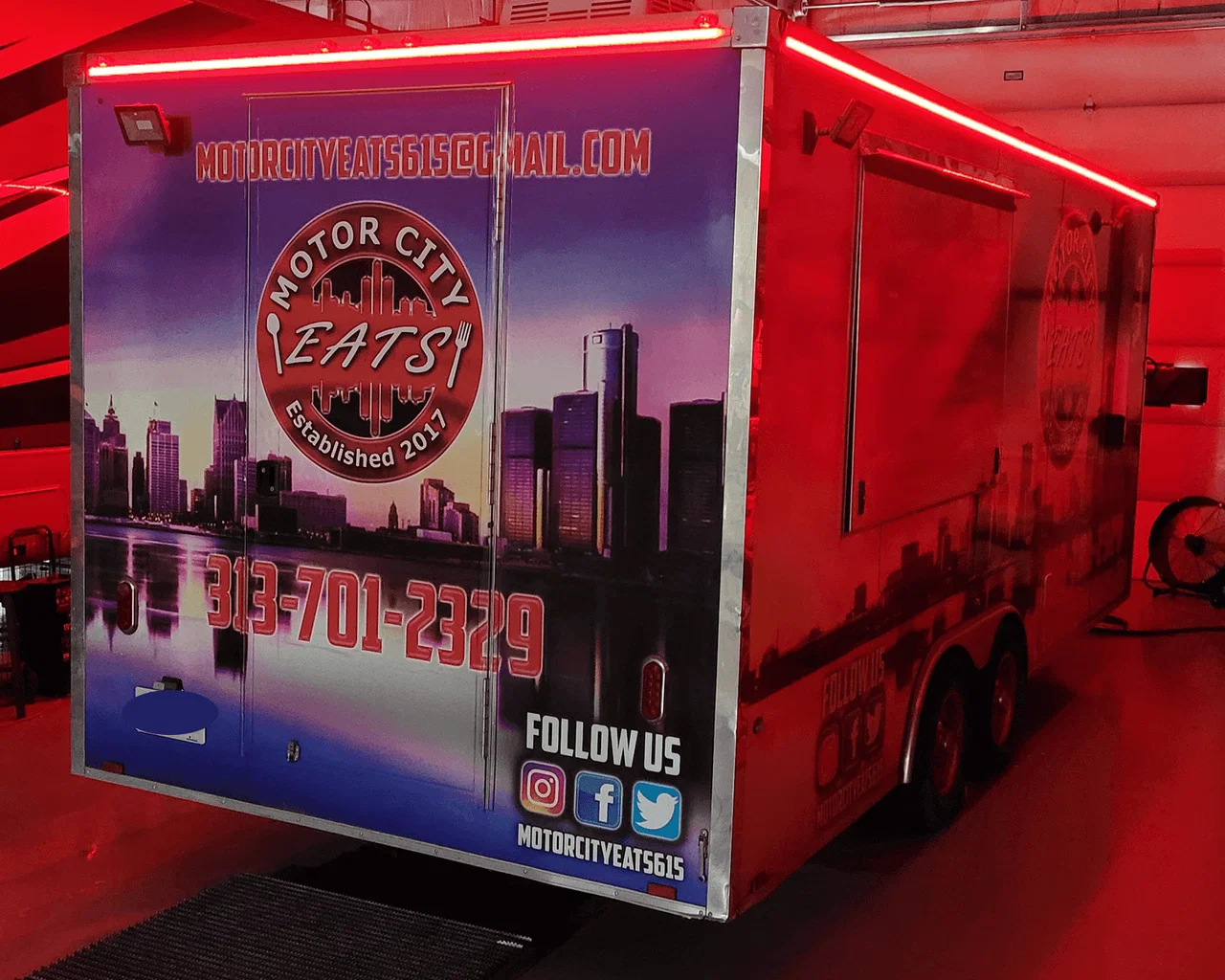 Image of Food Trailer Roof Perimeter LED Light Kit