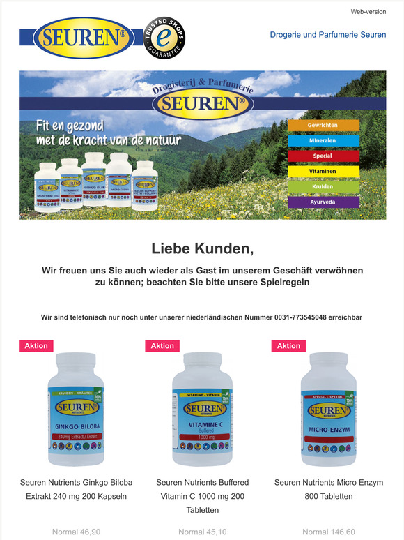 Angenehme Preise im Geschft und OnlineShop Seuren Health