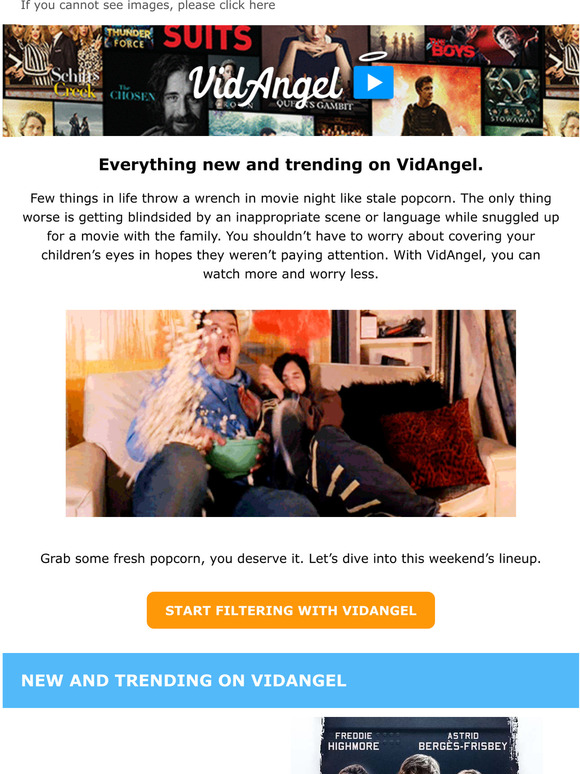 Here's the VidAngel weekend lineup. Milled