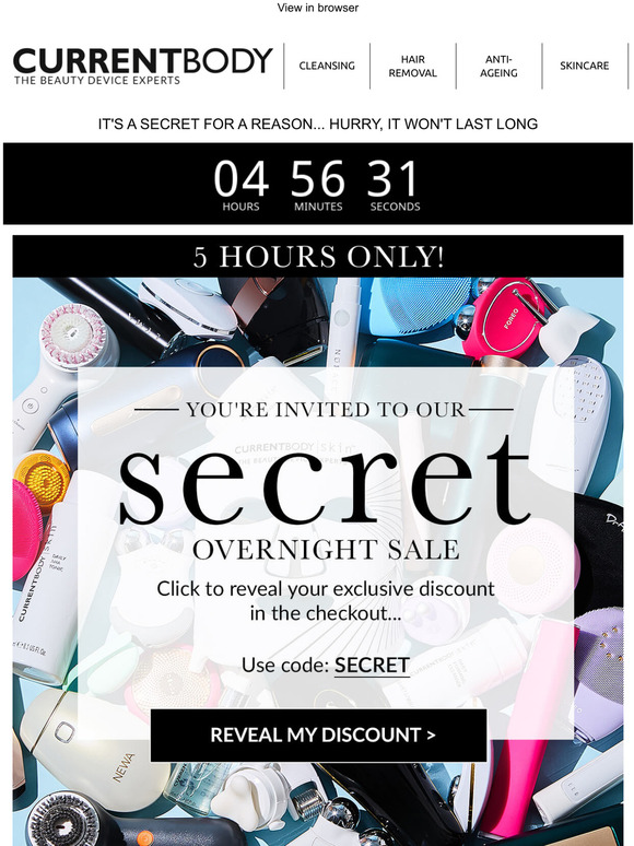 Shhh.. Youre invited to our Secret Overnight Sale