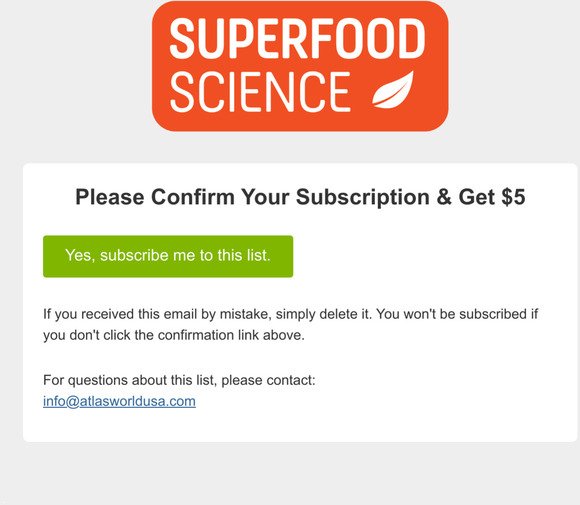 , Please Confirm Subscription To Superfood Science