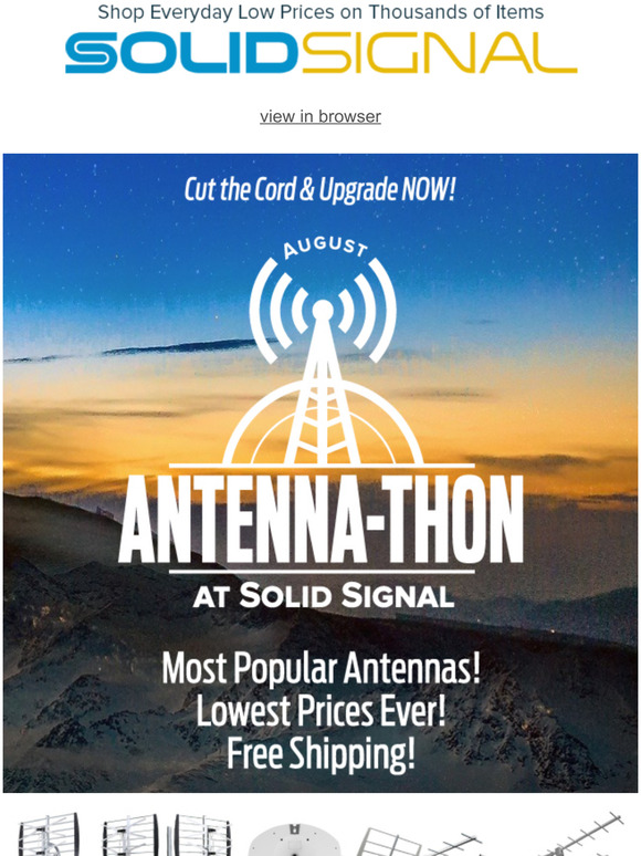 Solid Signal August ANTENNATHON! Lowest prices ever on TV Antennas