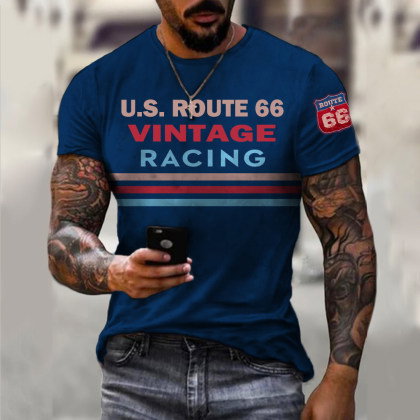 Men's Retro Casual Racing T-shirt