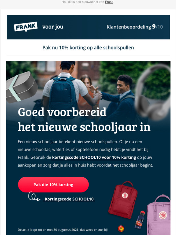 Back to School met korting op schoolspullen bij Frank