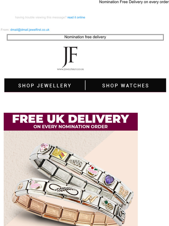 Nomination Free Delivery on every order