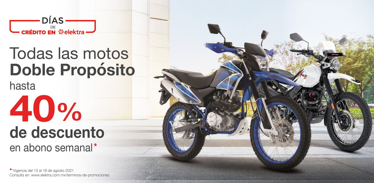 ELEKTRA MX: Hasta 40% menos* en tu abono semanal en todas las motos doble  propsito | Milled