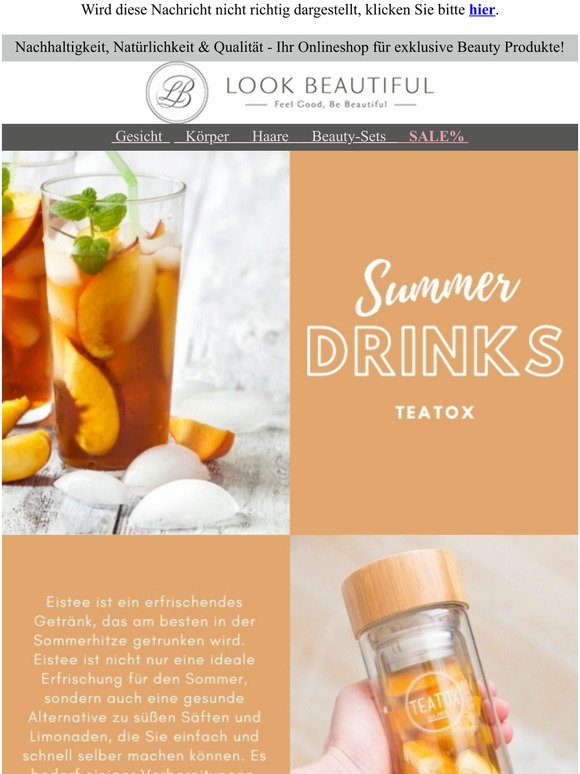 Summer Drinks: Zuckerfreier Pfirsich-Eistee