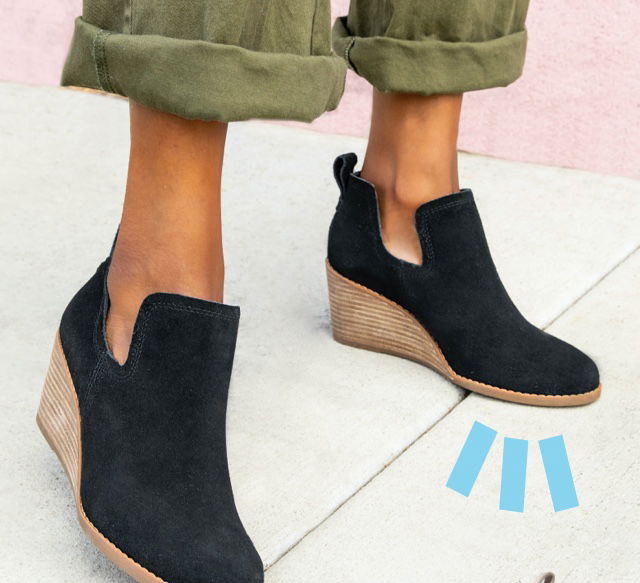 black suede kallie wedge bootie