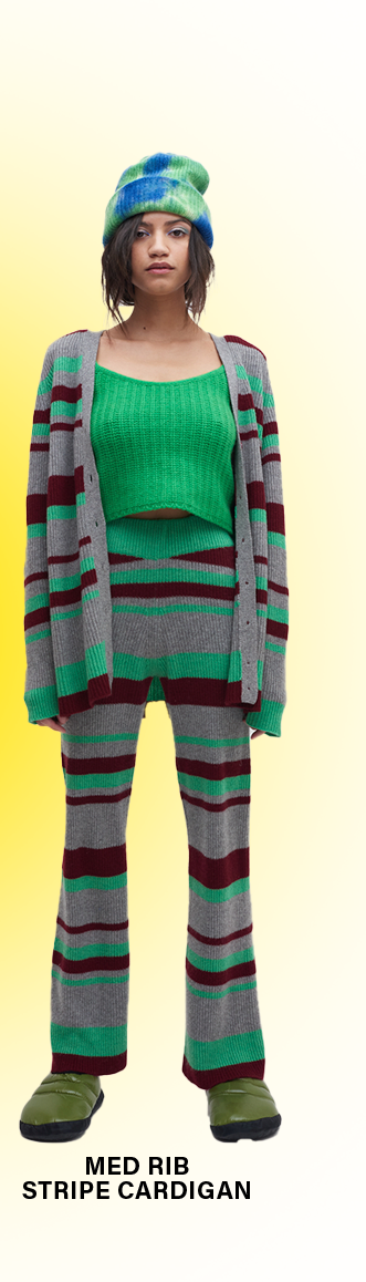 Med Rib Stipe Cardigan