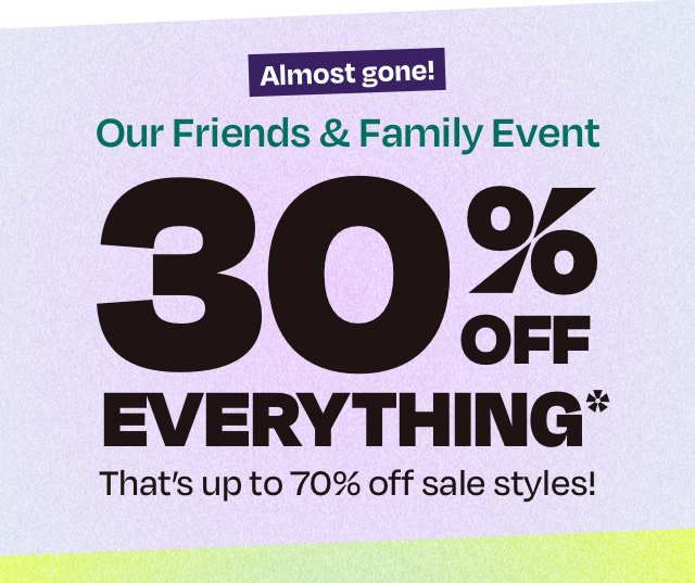 toms: Almost gone! 30% off everything | Milled