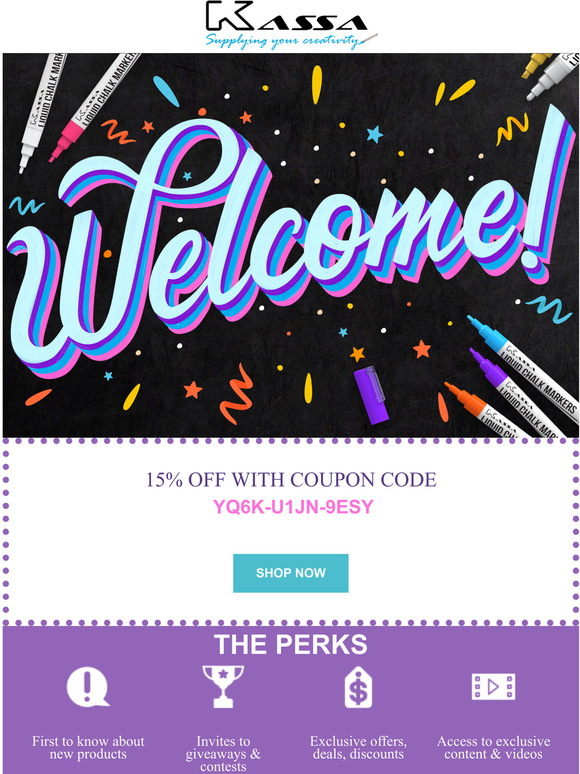 Welcome to Kassa , Here's 15% OFF