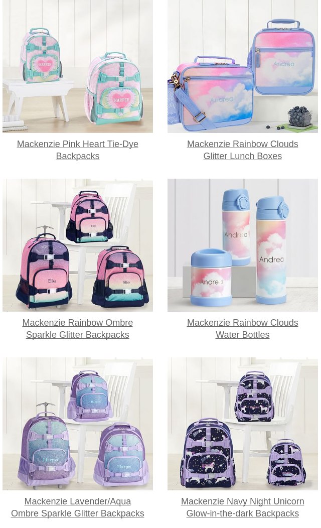 Mackenzie Navy Night Unicorn Glow-in-the-Dark Backpacks