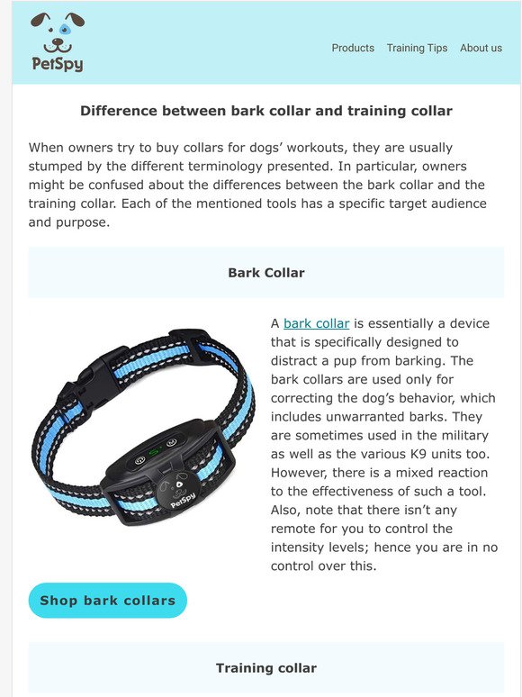 Wondering... what's the difference between bark collar and training collar?