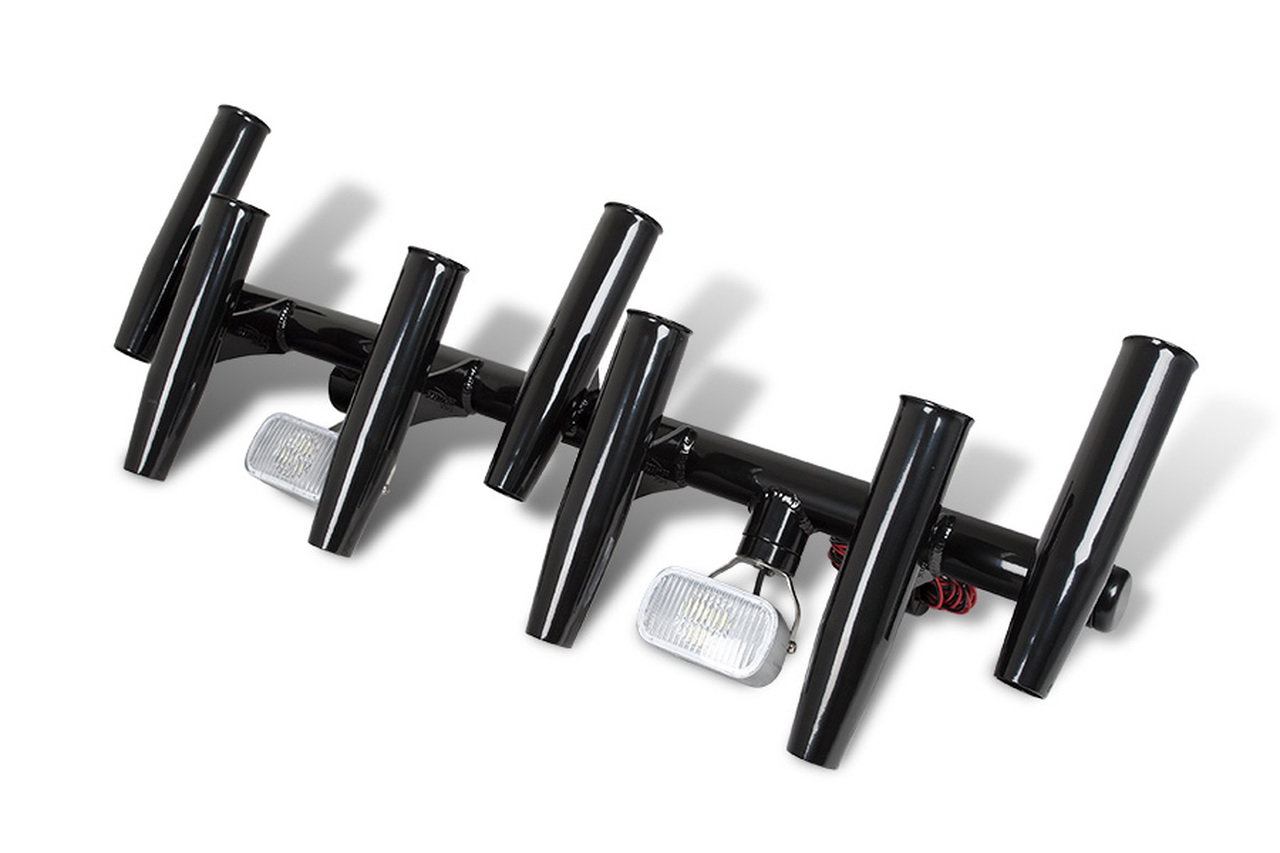 Black 7 Rod Rocket Launcher with 2 LED Deck Flood Lights
