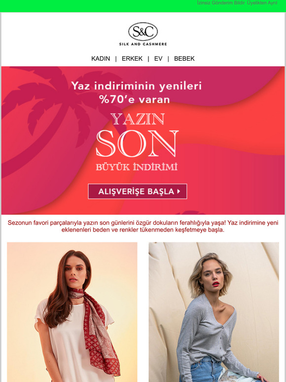 Yaz ndirimine Yeni Eklenenler