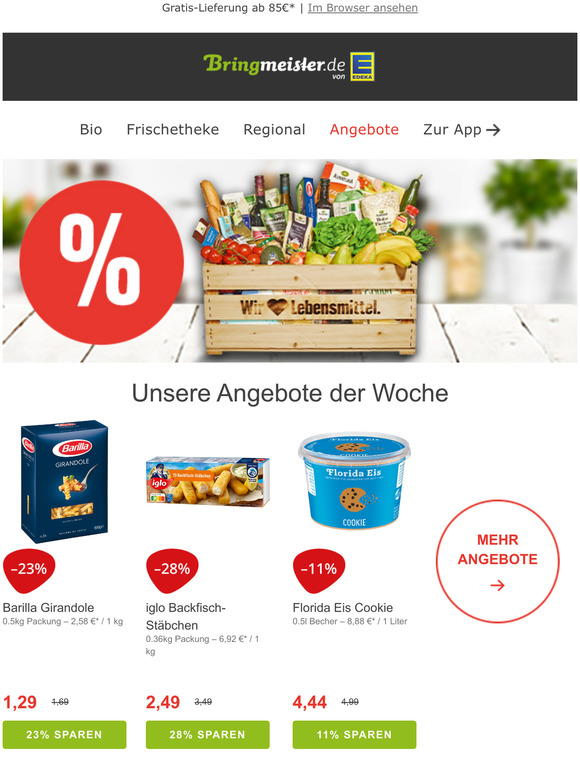 bringmeister: Aktiviert Neue Angebot der Woche | Milled