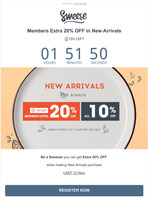 Members Extra 20% OFF in New Arrivals