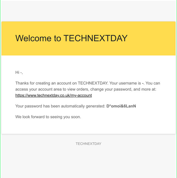 Your TECHNEXTDAY account has been created!