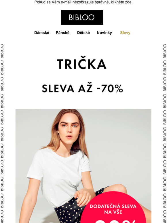 Znakov trika, halenky a tlka s 20% dodatenou slevou