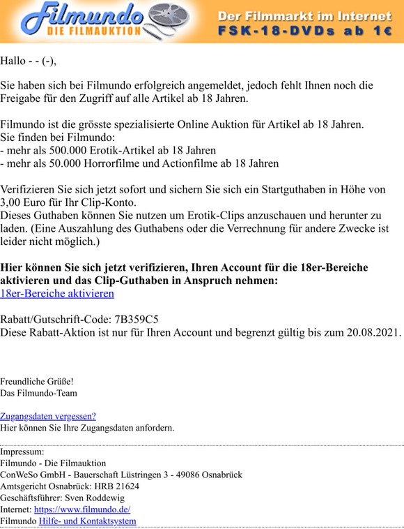 Gutschein Aktion - Jetzt Zugriff auf ber 500.000 Artikel ab 18 Jahren sichern.